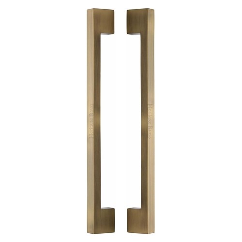 M Marcus Heritage Brass Back to Back Door Pull Handle Metro Design 457mm length